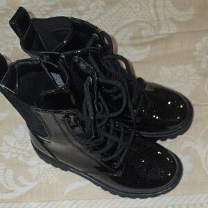 Art Class Sparkly Black Combat Boots